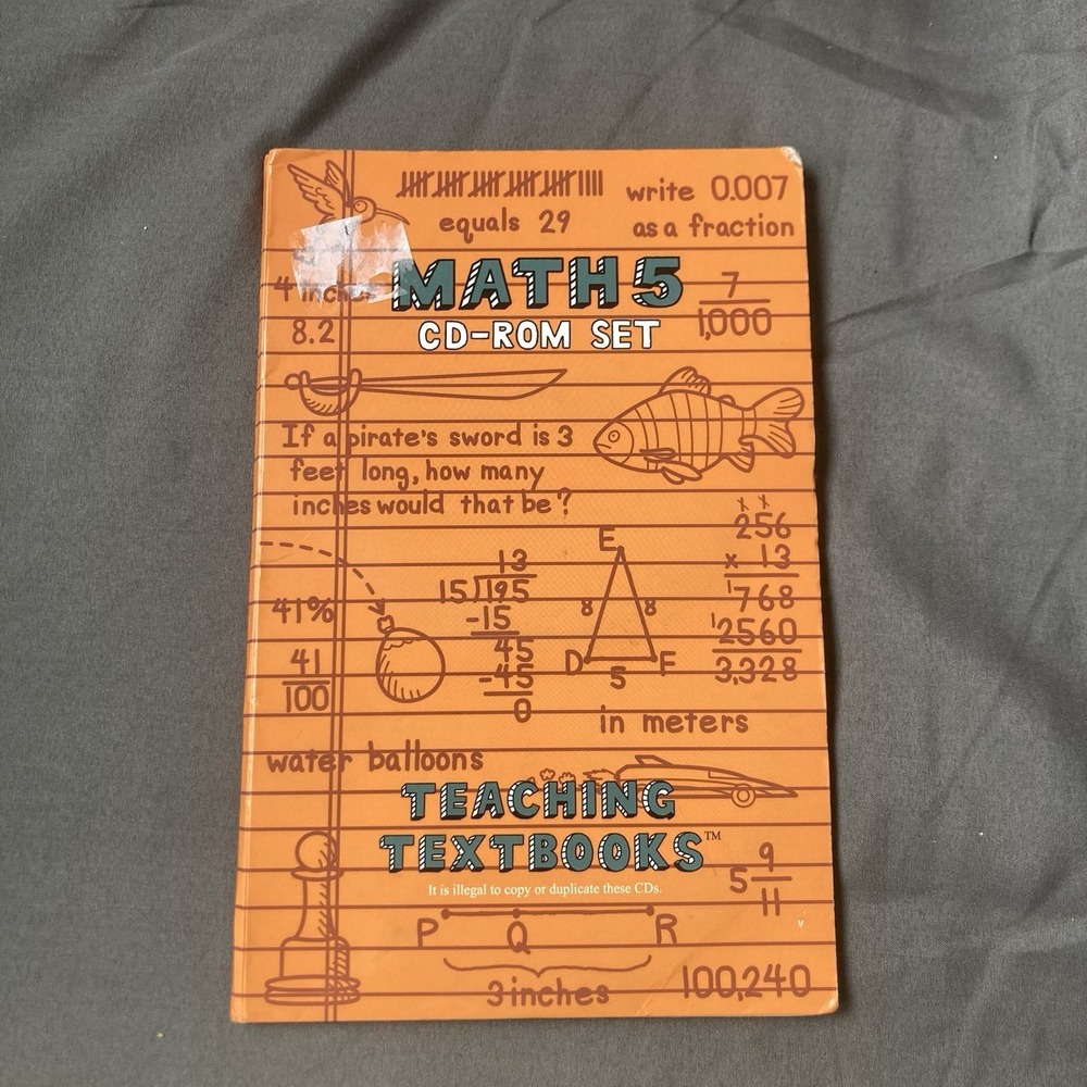 Teaching Textbooks Math 5 CD-ROM Set 4 Discs Complete CD's Grade 5 Homeschool
